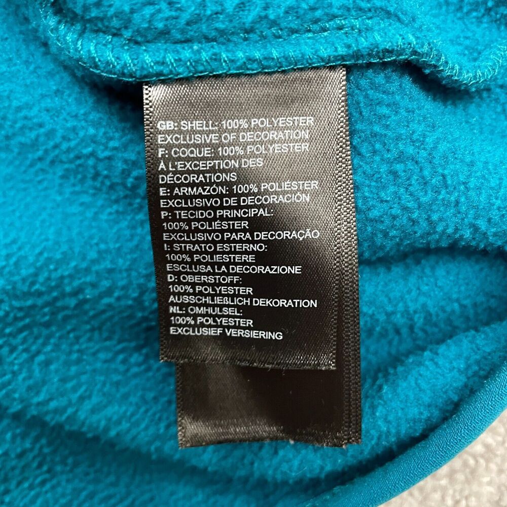The North Face Khumbu Fleece Jacket Girls Kids Large Teal Blue Full Zip Outdoor - Picture 4 of 10